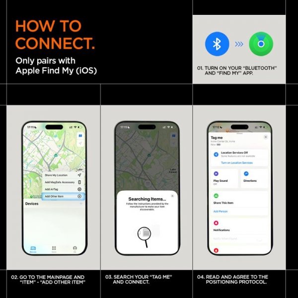 Spigen TagMe Bluetooth Tracker - Lokalizator do kluczy, plecaka, torby Apple Find My (Czarny)