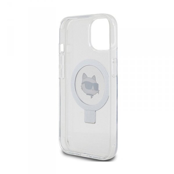 Karl Lagerfeld Ring Stand Choupette Head MagSafe - Etui iPhone 15 (biały)