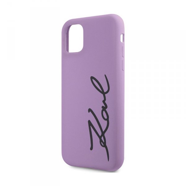 Karl Lagerfeld Silicone Signature - Etui iPhone 11 (Fioletowy)