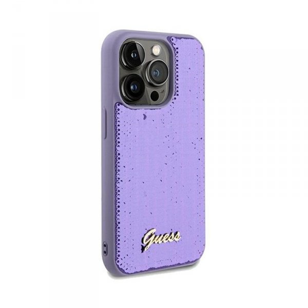 Guess Sequin Script Metal - Etui iPhone 13 Pro Max (fioletowy)