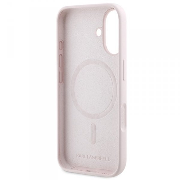 Karl Lagerfeld Silicone Karl & Choupette Ring MagSafe - Etui iPhone 16 Plus (różowy)
