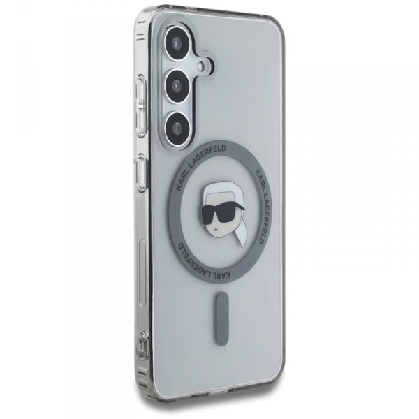 Karl Lagerfeld Button Karl Head Printed Logo MagSafe - Etui Samsung Galaxy S25 (czarny)