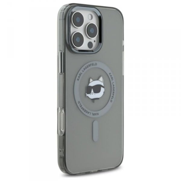Karl Lagerfeld IML Metal Choupette Head MagSafe - Etui iPhone 16 Pro (czarny)