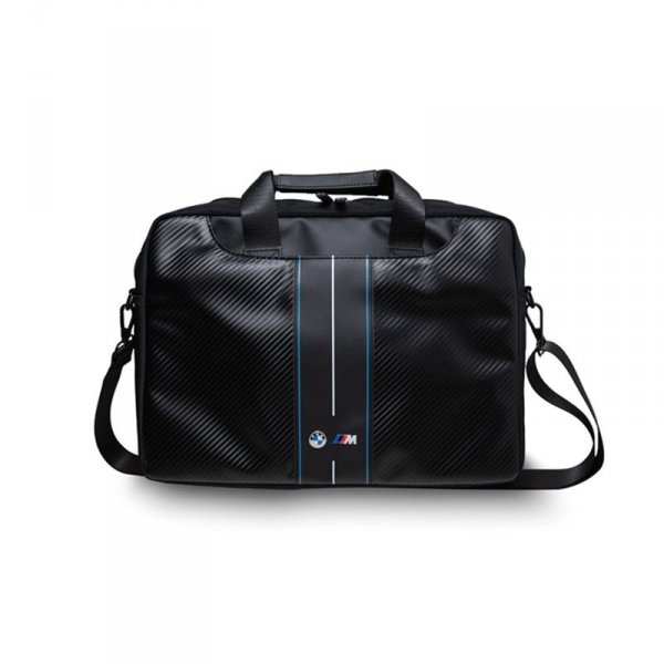 BMW Carbon Blue Stripes - Torba na notebooka 16&quot; (czarny)