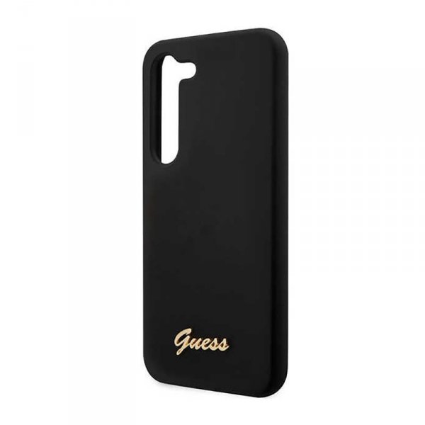 Guess Silicone Script Metal Logo - Etui Samsung Galaxy S23+ (czarny)