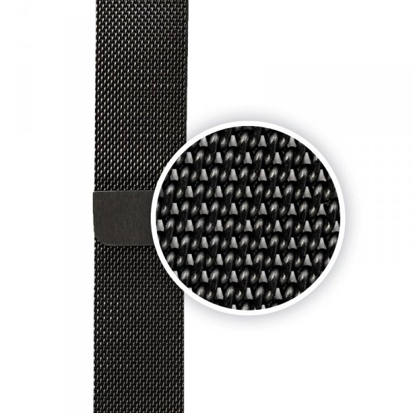 Crong Milano Steel - Pasek ze stali nierdzewnej do Apple Watch 38/40/41/42 mm (czarny)