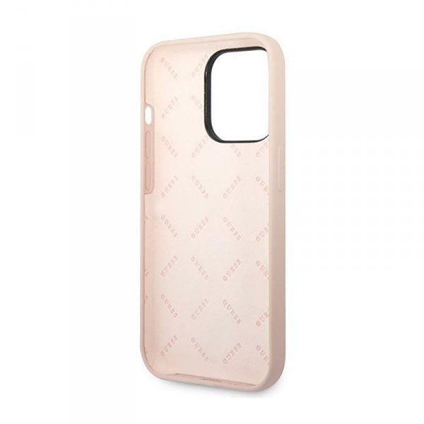 Guess Silicone Triangle Logo - Etui iPhone 14 Pro Max (różowy)
