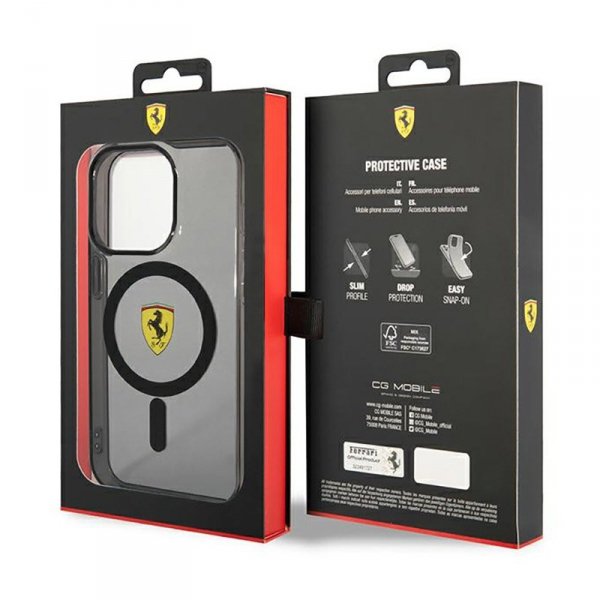 Ferrari Translucent MagSafe - Etui iPhone 14 Pro Max (Czarny)