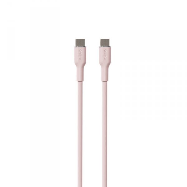 PURO ICON Soft Cable – Kabel USB-C do USB-C 1.5 m (Dusty Pink)