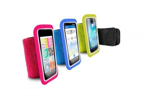 PURO Running Band - Uniwersalna frotka do biegania do smartfonów max 4.3&quot; + key pocket (różowy)