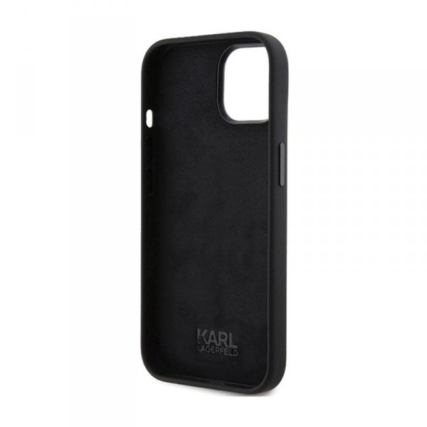 Karl Lagerfeld Silicone Karl & Choupette Heads - Etui iPhone 15 Plus (czarny)