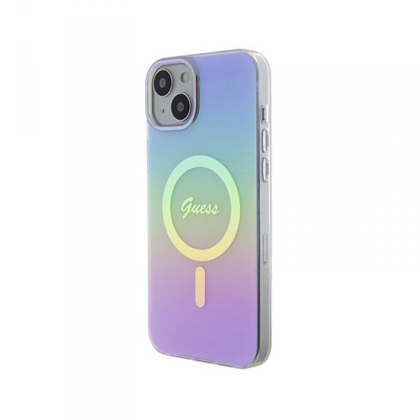 Guess IML Iridescent MagSafe - Etui iPhone 15 (fioletowy)