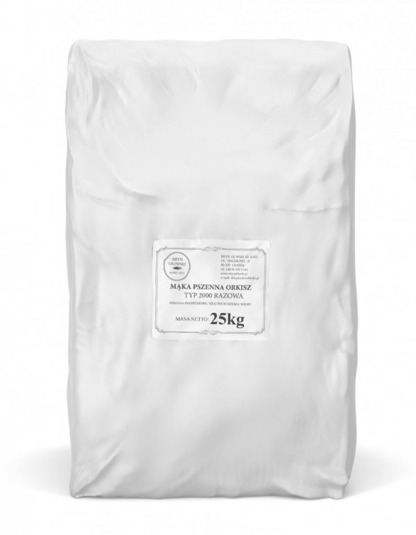 Mąka pszenna orkiszowa typ 2000 (razowa) - 25kg