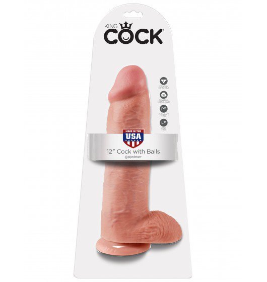 King Cock 12&quot; Cock with Balls Flesh
