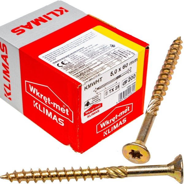 Wkręty ciesielskie TX 5x60 do drewna osb 200szt