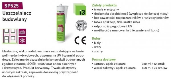 Illbruck SP525 600ml szary uszczelniacz budowlany