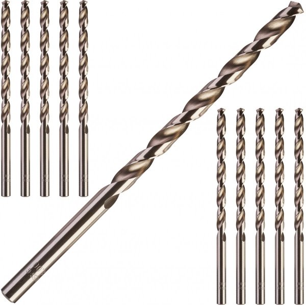 10x Wiertło do metalu DŁUGIE fi 8,0 x 109/165 mm
