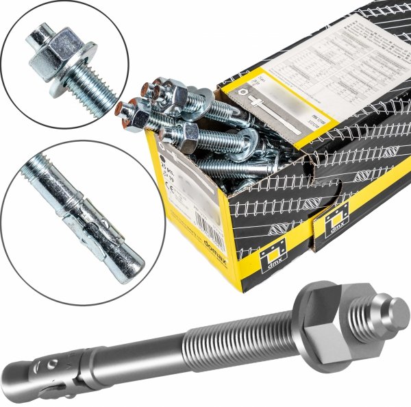 Kotwa do betonu M10x120 stalowa ekspresowa rozporowa pierścieniowa 25szt kotwy