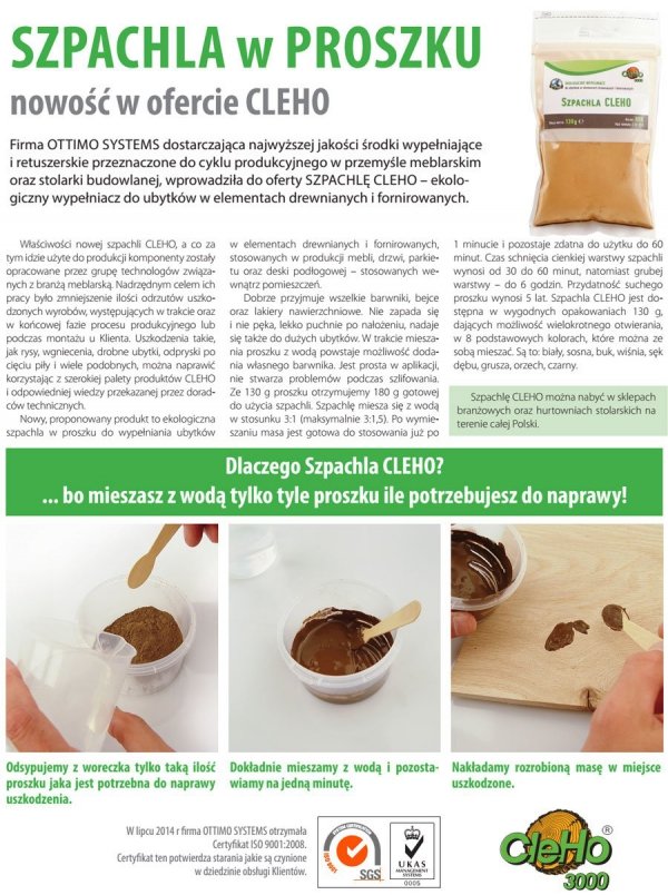 Szpachla w proszku do drewna/forniru czarna 130g