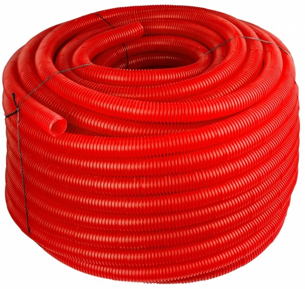 Peszel rura karbowana 23/28mm 50m czerwona do rur pex pp kabli przewodów 320N osłonowa