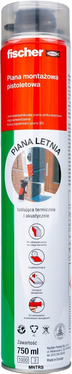 Piana Fischer LETNIA 750ml pianka montażowa pistol
