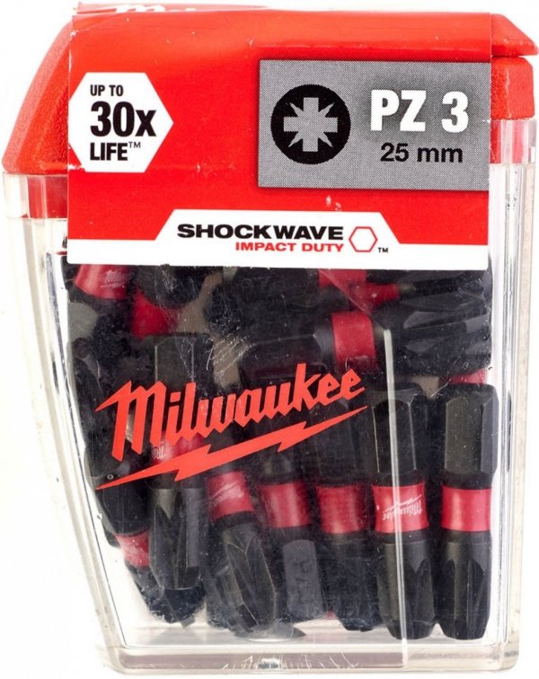 25x Milwaukee Bit Shockwave CD PZ3 25mm IMPACT DUT