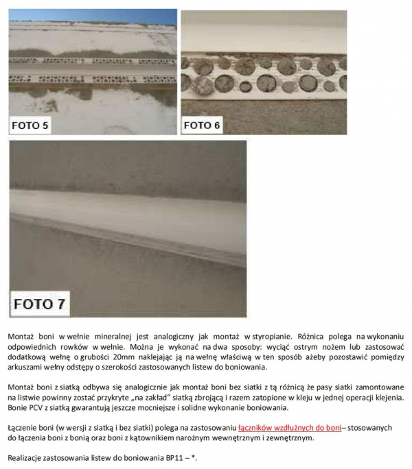 Listwa do boniowania bonia listwy 10x10mm 3m bez siatki