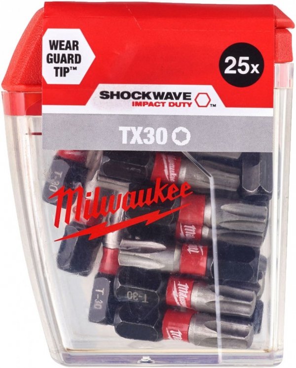 25x Milwaukee Bit Shockwave CD TX30 25mm