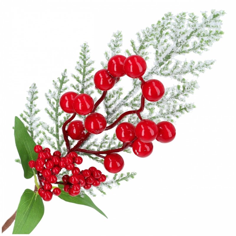 Gałązka Kulki/Listki/Świerk 33cm KR1776 [10szt]   