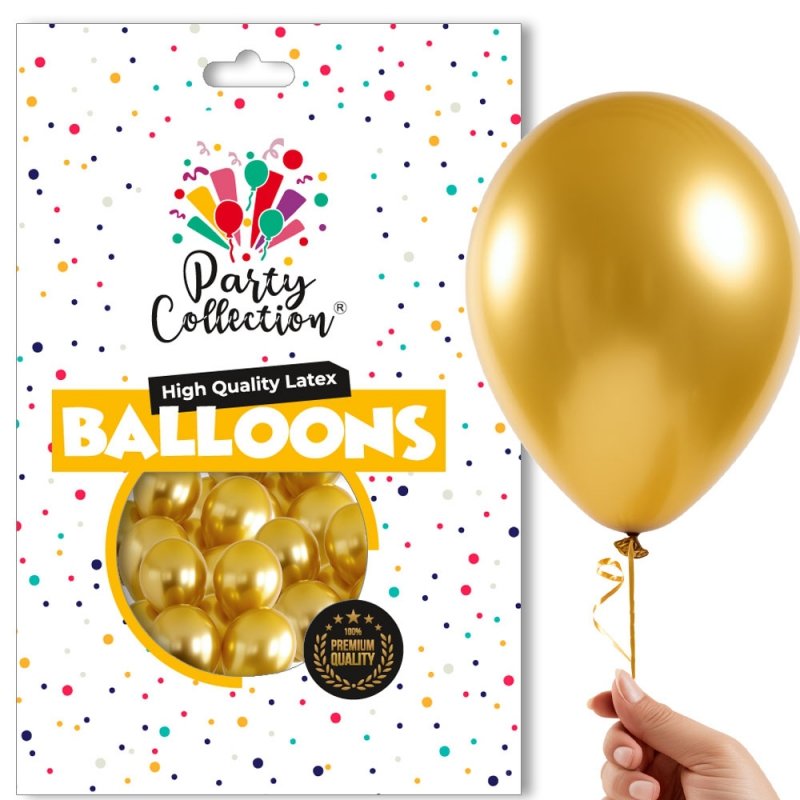 Balon Chrom Złoto 5" 100szt KR534-49 [5opak]