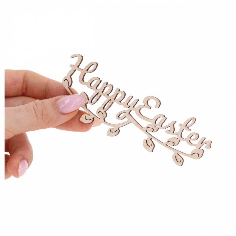 Napis Happy Easter 3szt Sklejka 11cm [50kompletów]