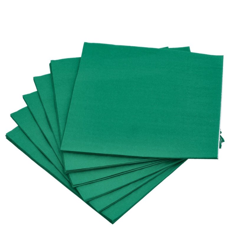 Serwetki Papierowe Gładkie Zielone 20szt [ 50 Opakowań ]