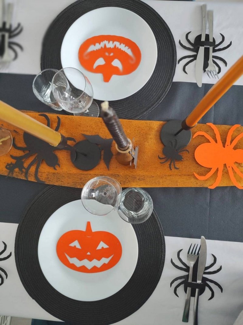 Zestaw Napis Happy Halloween Plus Dodatki Czerń [ Komplet 100 opakowań ]