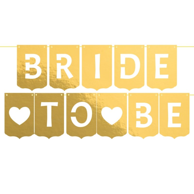  Baner Bride To Be Serce Złoto [30opak]
