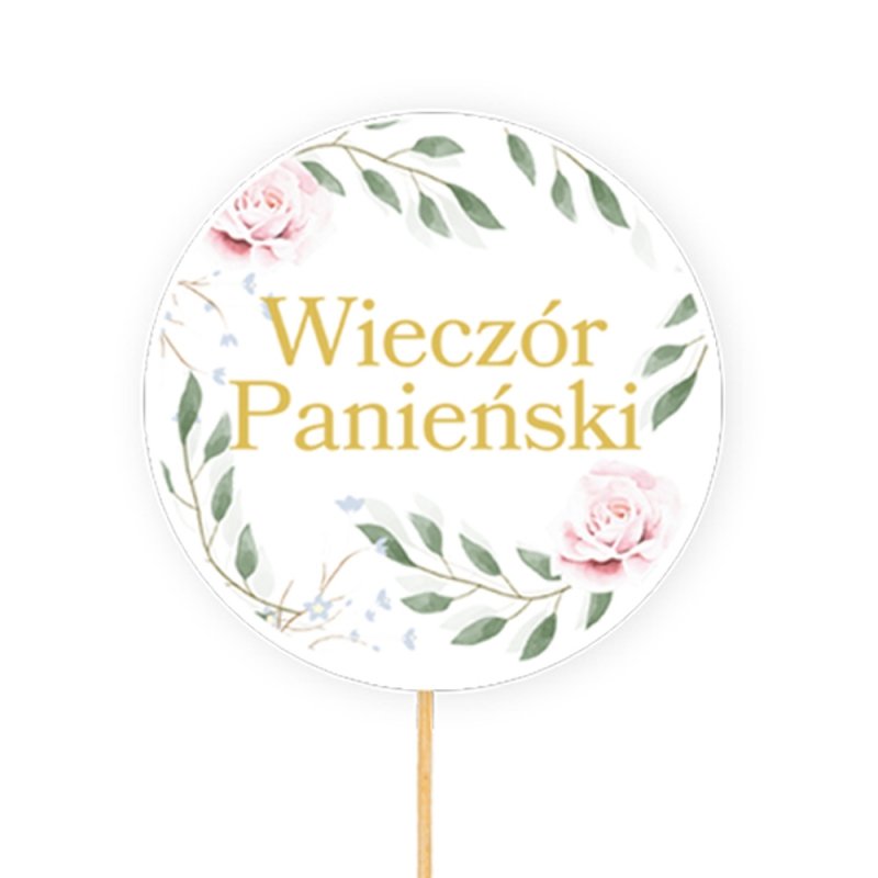 Duży Topper Na Wieczór Panieński Kwiaty 16cm [30kompl]
