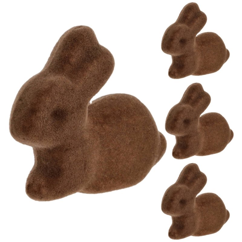 Zajączki Flokowane 4szt Brąz [100 kompletów]