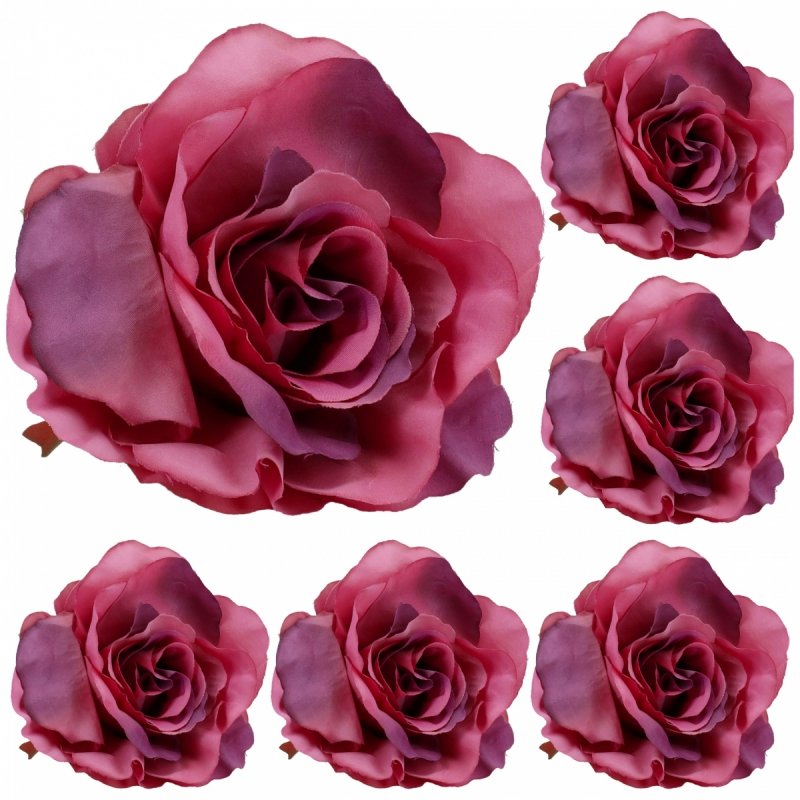Główki Róże 11cm 6szt Fiolet KR1844B [15opak]