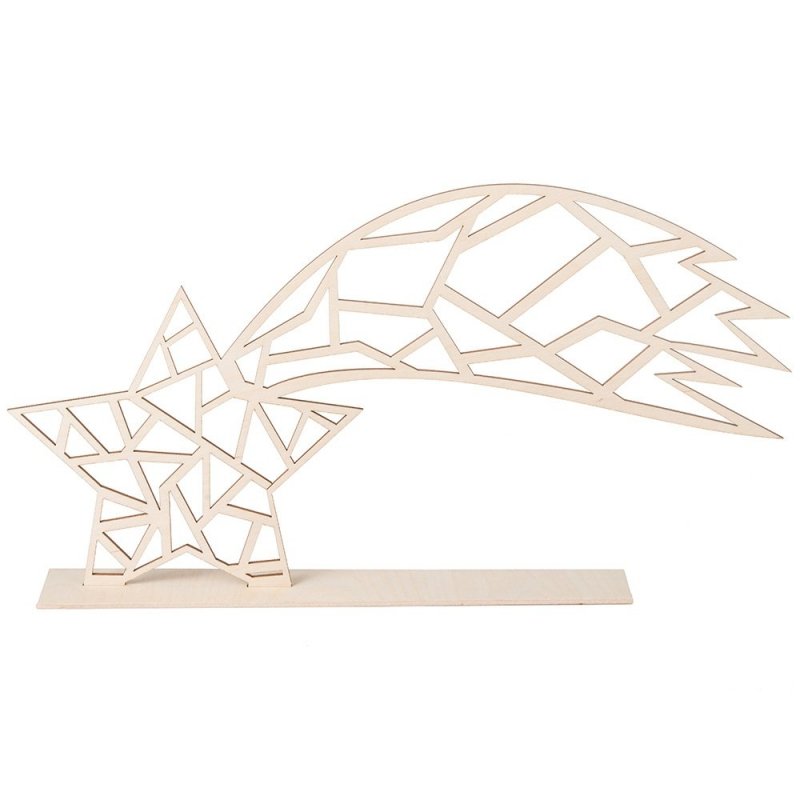 Gwiazda Kometa Geometryczna Sklejka [ Komplet 50 sztuk ]
