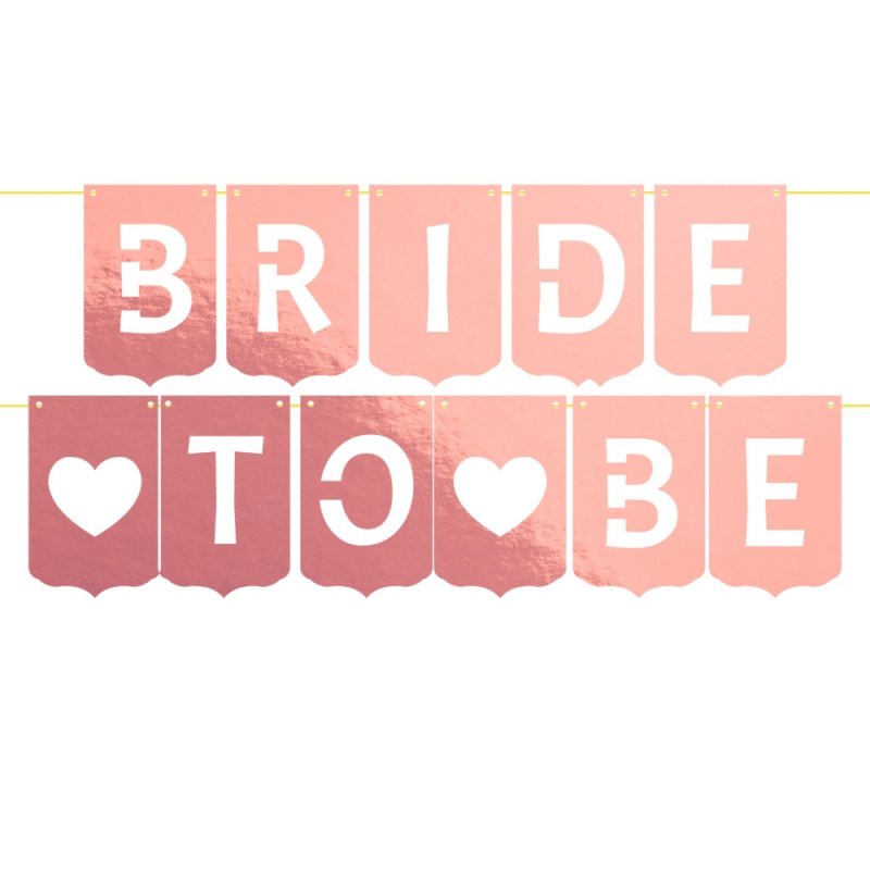 Baner Bride To Be Serce Rosegold [5opak]