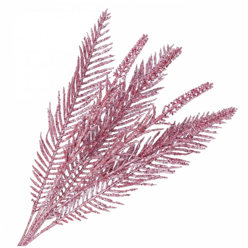 Gałązka Brokat Palma Różowa 75cm KR1616 [30szt]