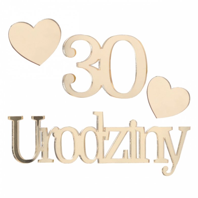 Napis Urodziny+30 Serca [10kompletów]