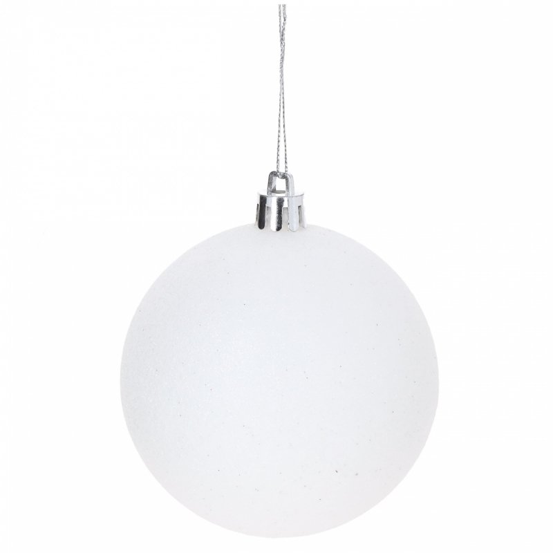 Bombki 12szt 6cm Białe KR1205D [5op]