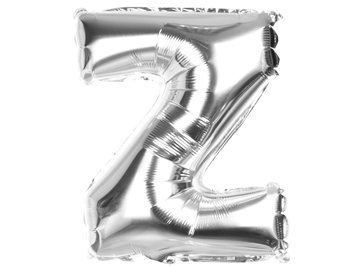 Balony Foliowe Literka &quot;Z&quot; Srebrna 40cm - [ Komplet - 20 sztuk]