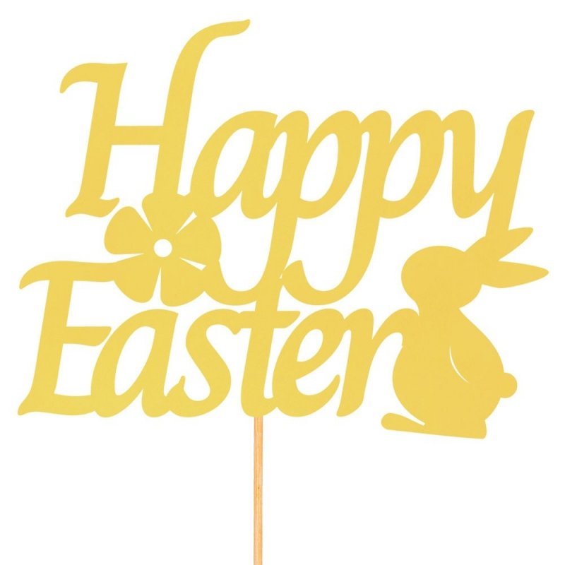 Topper Happy Easter Jasno Żółty [ Komplet 40 sztuk ]
