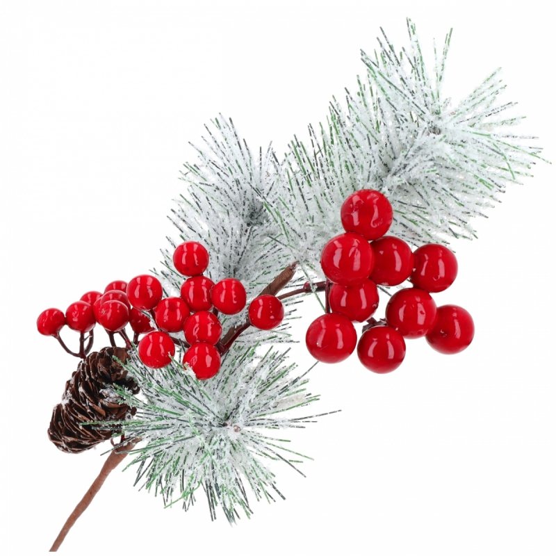 Gałązka Kulki/Szyszka/Sosna Ośnieżona 40cm [10szt]