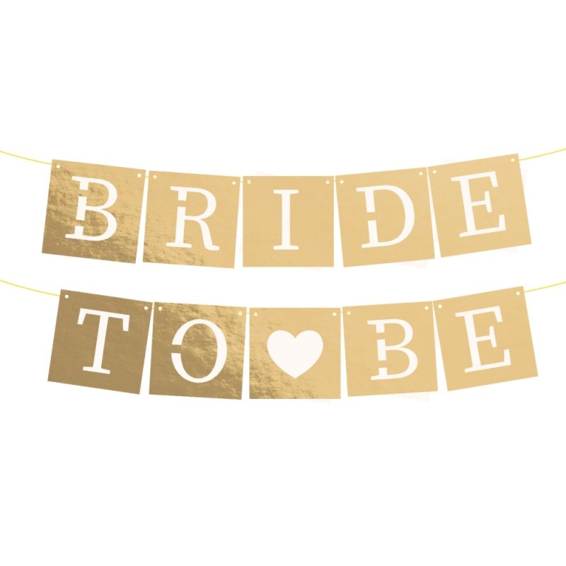 Baner Bride To Be Serca Beermata-Złoto [30opak]