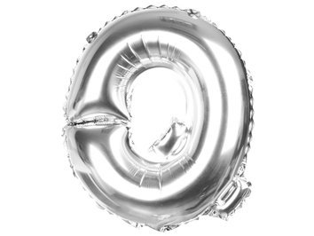 Balony Foliowe Literka &quot;Q&quot; Srebrna 40cm - [ Komplet - 20 sztuk]