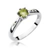 Pierścionek złoty 585 z brylantami 0,01ct oliwinem 0,60ct W-74