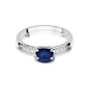 Pierścionek złoty 585 z brylantami 0,03ct szafirem 0,70ct W-77