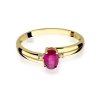 Pierścionek złoty 585 z brylantami 0,03ct rubinem 0,60ct W-68